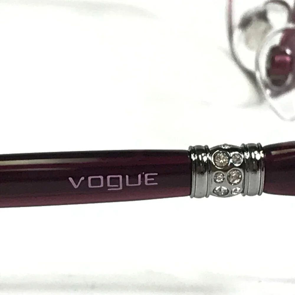 Vogue Eyeglasses Frames VO3970-B 977-S Violet Red Cat Eye Wire Rim 51-17-135